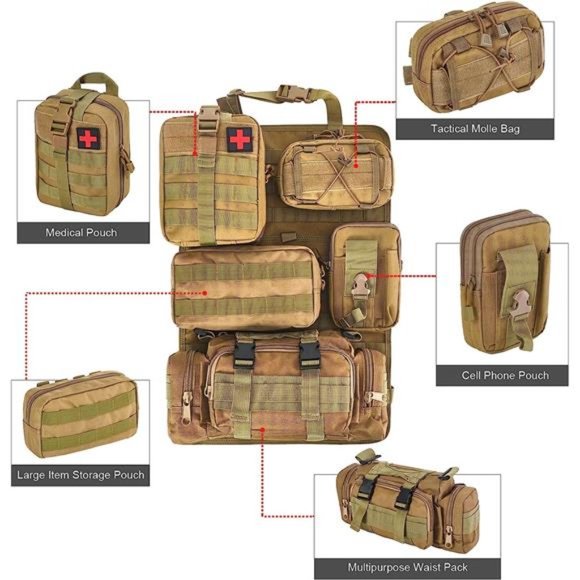 6 Pack Tactical Truck Organizer Back Seat Storage Car Seat Storage Bag M… - Picture 2 of 7